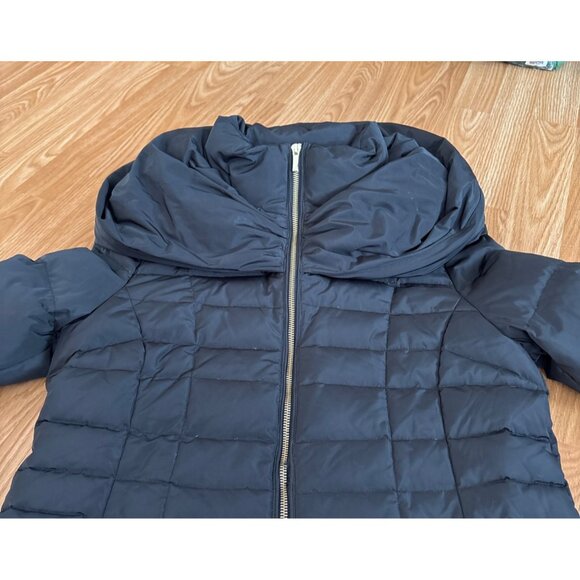 Cole Haan Coat Womens Med Black Puffer Quilted Down Zip Pockets Hooded - Picture 7 of 9